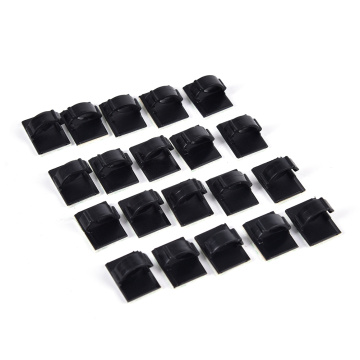 20pcs/lot Cable Clips Adhesive Backed Nylon Wire Adjustable Cable Clamps Car Wire Tie Amount Holder Black