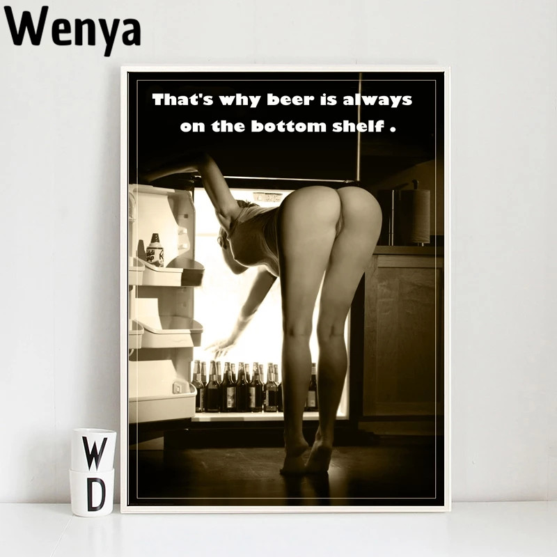 Retro Beer Sexy Girl Posters And Prints Modern Women Canvas Paintings On The Wall Art Wall Pictures For Living Room Decor