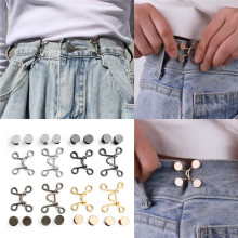 2Sets Metal Garment Hooks Jeans Waist Adjusting Buckle Removable Rivet Button DIY Invisible Adjust Button 27mm 32mm