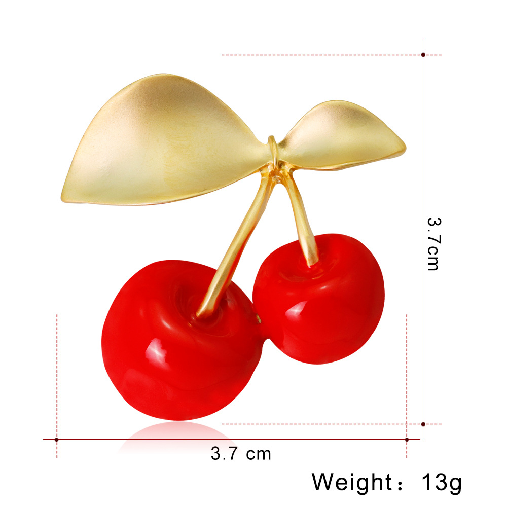 Customize the new jewelry han edition small pure and fresh cherry fruit brooch joker xionghua spot