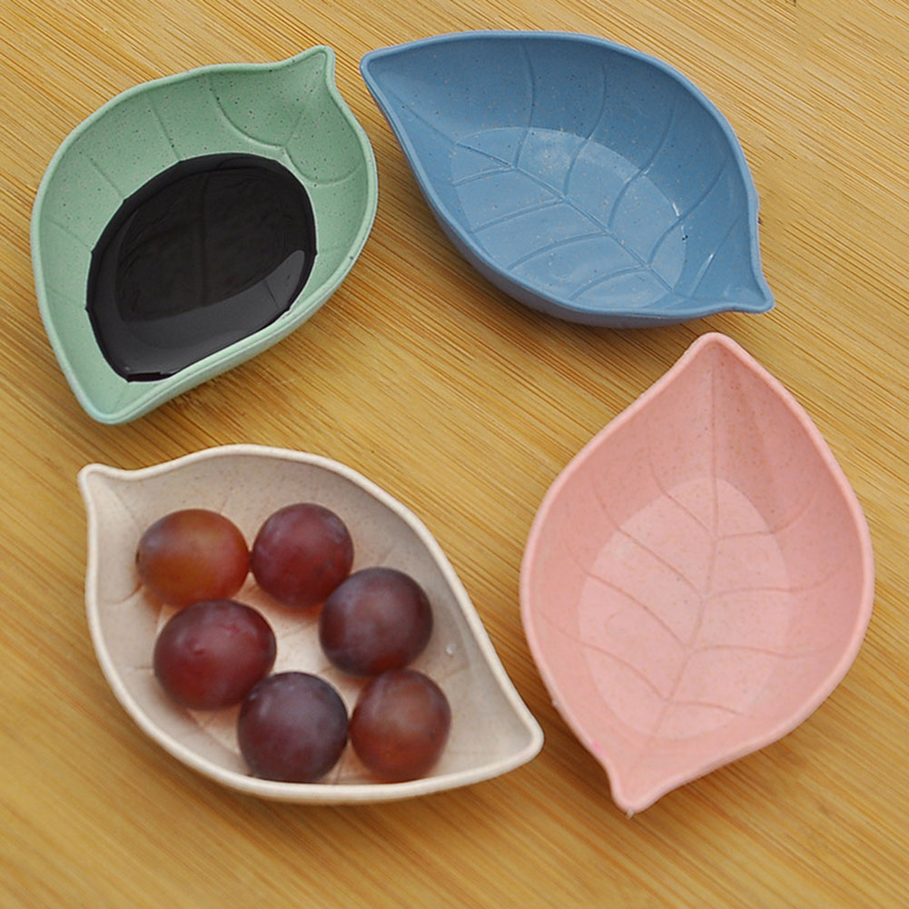 4Pcs Sauce Dishes Leaf Shape Seasoning Bowls Appetizer Plates For Vinegar/Salad Soy Sauce/Wasabi Snack Plate