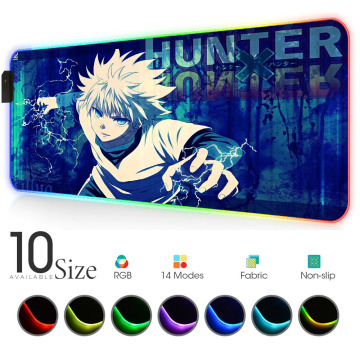 Hunter X Hunter Pads Surface for Mouse Led Carpet Anime Mousepad Rgb Rug Pc Gamer Complete Mouse Pad with Backlight Desktop Pad