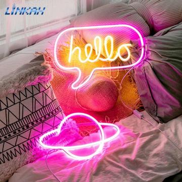 LED Neon Light Sign Letters Wedding Decoration Lamp Hello/Planet/Cactus/Banana Shape Lantern For Holiday Christmas Party Gifts