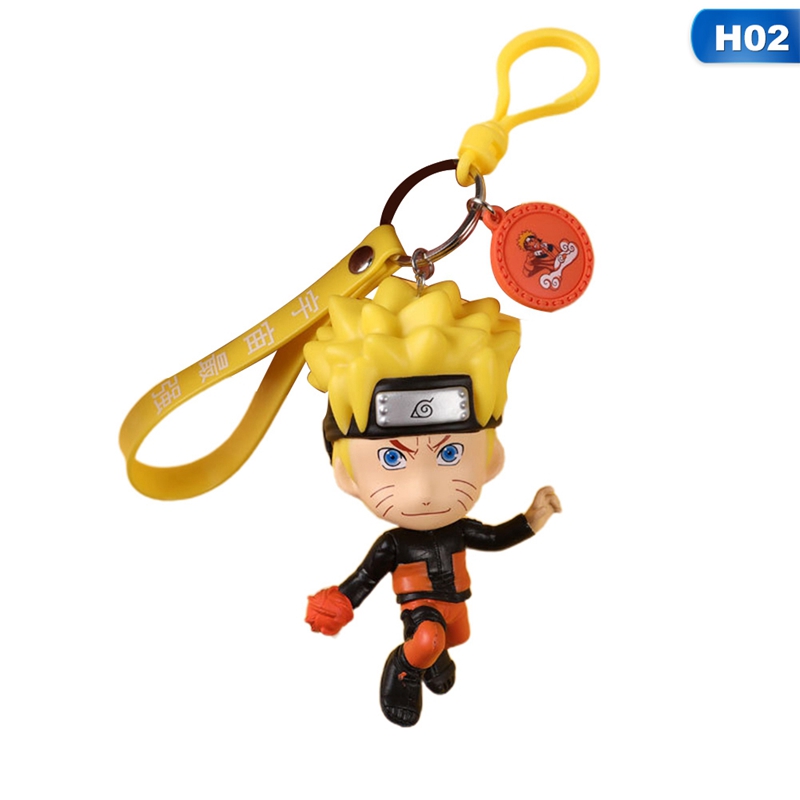Hot Anime Naruto Keychain Catroon Cosplay Kakashi Keyring Figure Doll Key Chain Car Bag Charms Plastic Jewelry Fans Gift