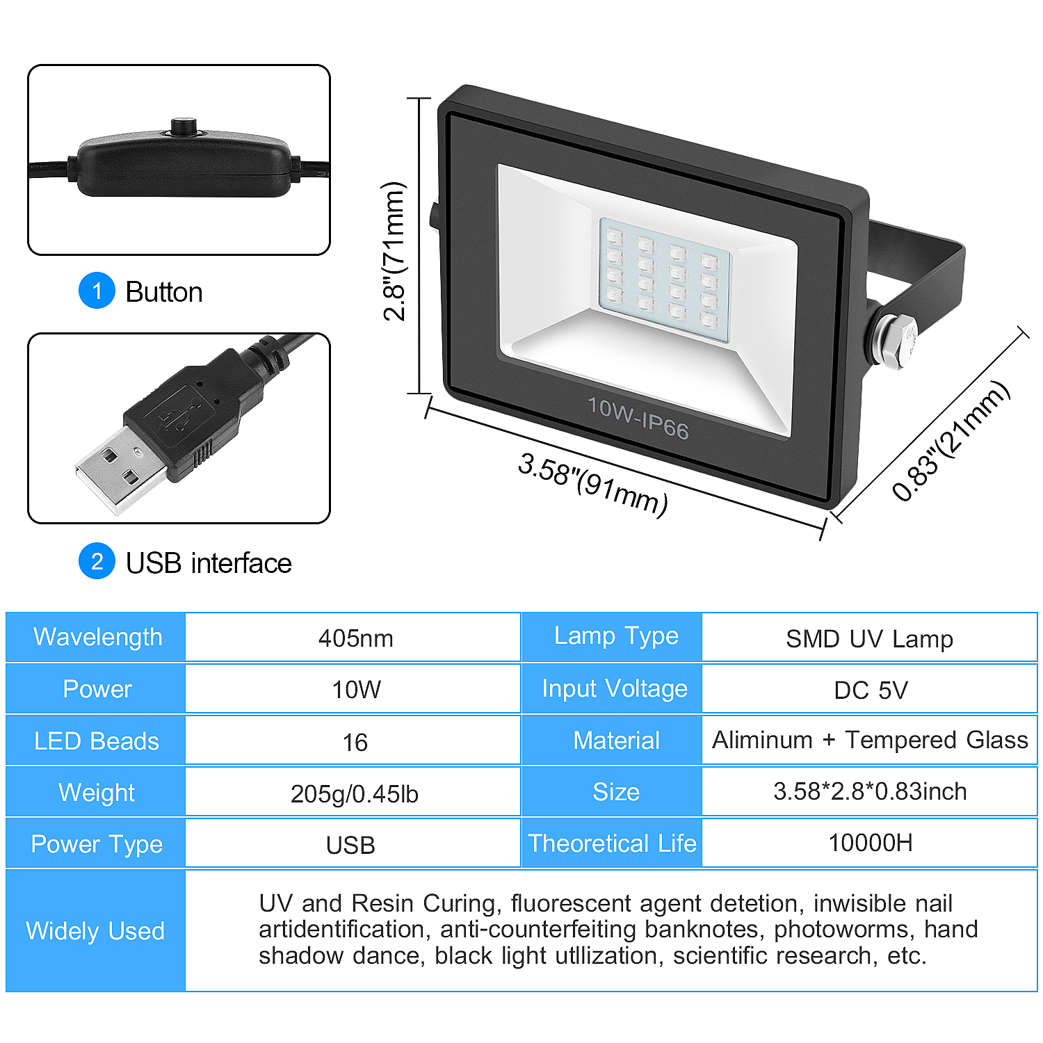 High Quality 110-260V 405nm UV LED Resin Curing Light Lamp for SLA DLP 3D Printer Photosensitive Accessories Hot sale