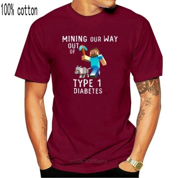 Mining Our Way Out Of Type 1 Diabetes Shirt T Shirt Type 1 Diabetes tshirt wolf steve pickaxe type 1 diabetes