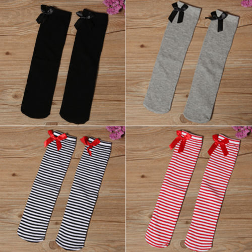 Baby Children Girls Toddler Bow Socks Soft Cotton Knee High Hosiery Tights Leg