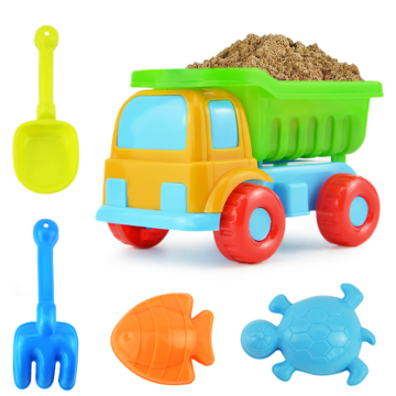 5pcs/Set Kids Beach Truck Shovel Rake Animal Molds Kit Tools Garden Sandpit Pool Storage Toy Collection Sand Away Beach
