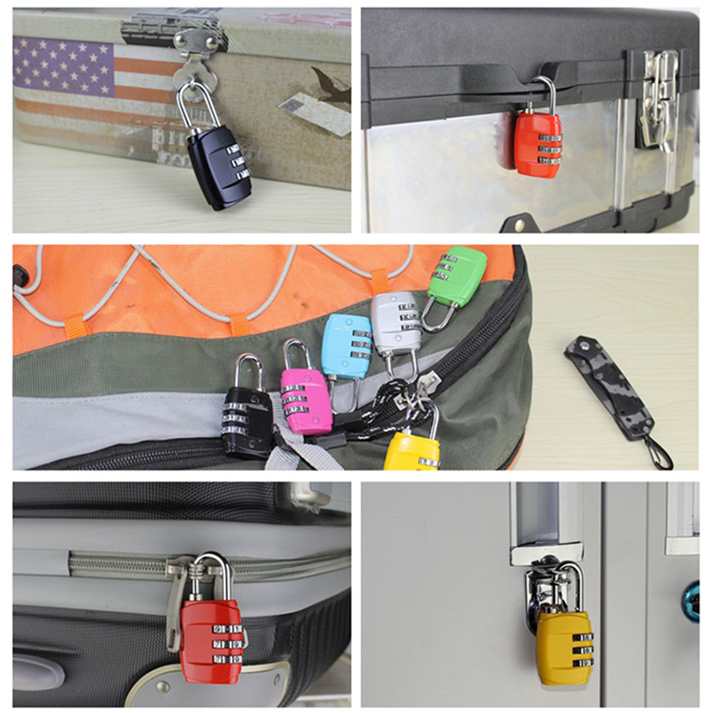 1PC 3 Dial Luggage Travel Lock Travel Padlock Password Lock For Suitcase Baggage Toolbox Gym Locker Metal Code Password Lock