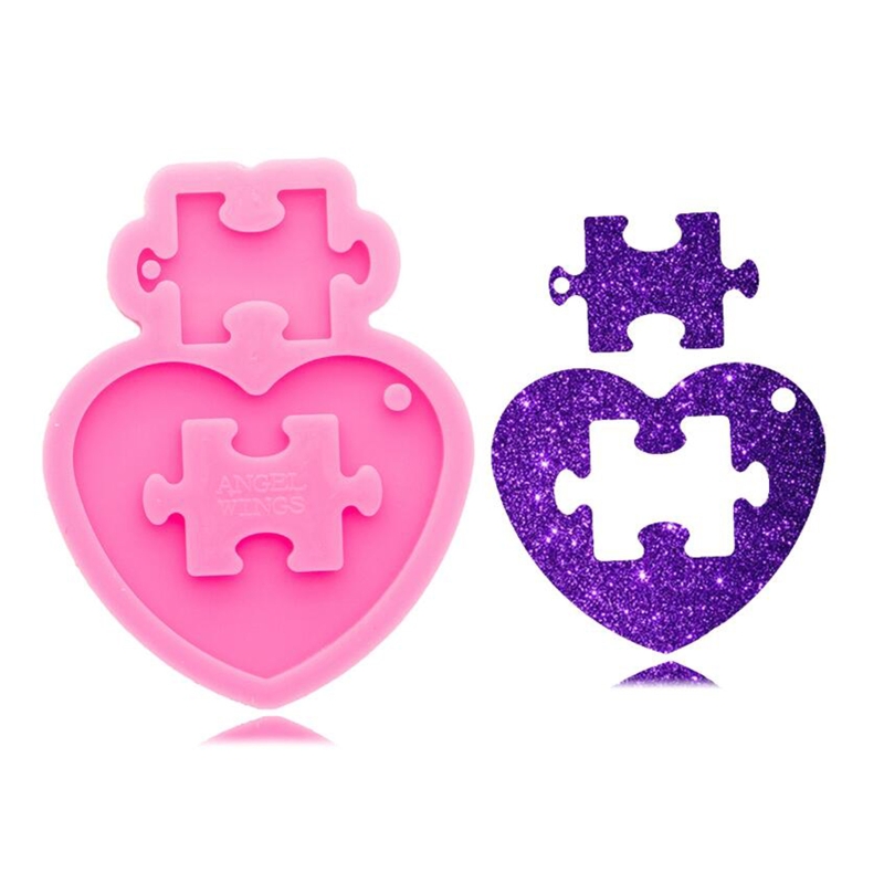 DIY Crafts Pendant Silicone Mould Jewelry Necklace Making Tool Super Glossy Love Heart Keychain Crystal Epoxy Resin Mold