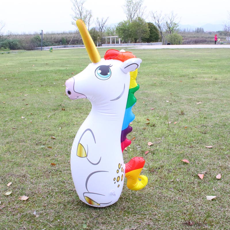 Kids Inflatable Water Sprinkler Inflatable Unicorn Punching Bags 4