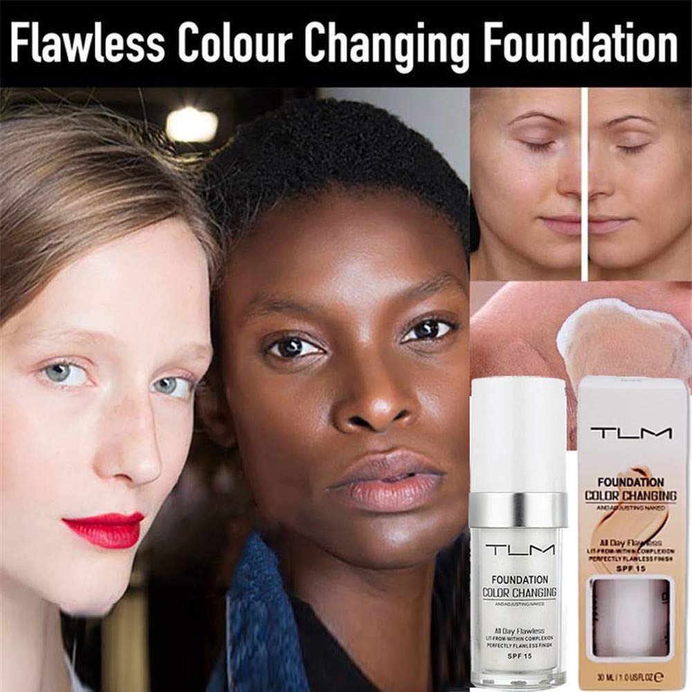 30ML Magic Color Changing Liquid Foundation Makeup Base Nude Face Cover Concealer Long Lasting Makeup Skin Tone Foundation MSD01