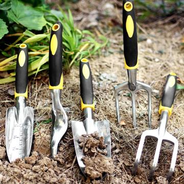 Non-slip Aluminum Alloy Flower Planting Shovel Rake Spade Fork Gardening Tools Ergonomic handle provides excellent grip Planting
