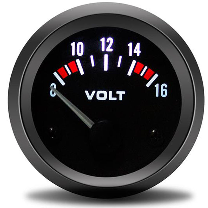 Auto VOLTS Car Gauge 2" 52mm 12 volt Meters Auto Instrument Voltage Meters 8~16V Black Bezel voltmeter car fonte digital moto