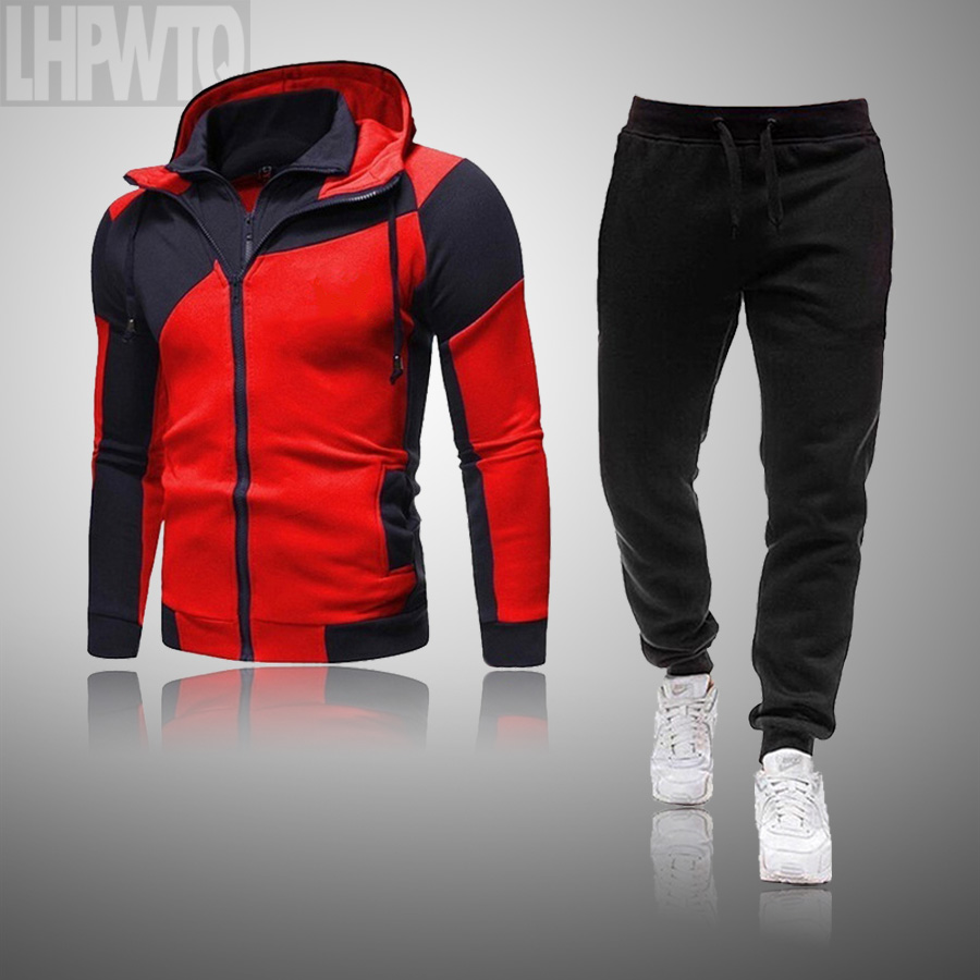 Casual Tracksuit Men 2 Pieces Sets Hooded Sweatshirts Spring Men's Clothes Pullover Hoodies Pants Suit Ropa Hombre Plus Size