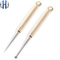 Brass Portable Waterproof Warehouse Titanium Toothpick Combination One Toothpick Holder Titanium Ear Spoon + Brass Barrel