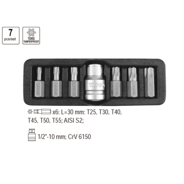 Industrial-grade Durable 10mm Hex Shank Impact Spline Torx Hexagon RIBE Screwdriver Bit with 1/2