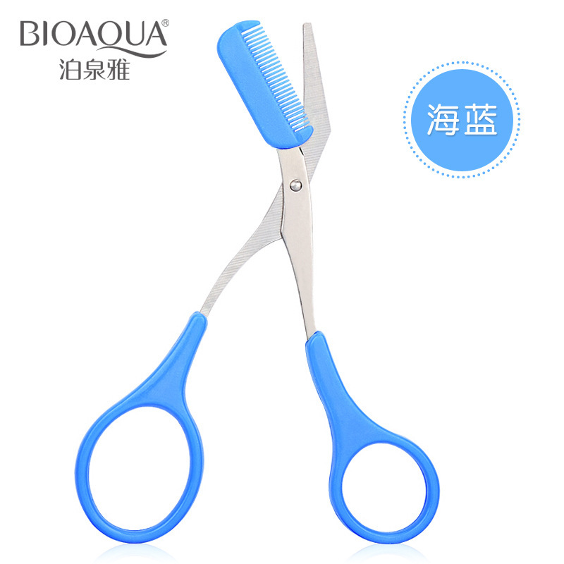 BIOAQUA Eyebrow Trimmer Scissors Comb Hair Removal Grooming Shaping Shaver Eye Brow Trimmer Makeup Tools Eyelash Hair Clips