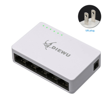 Wall Hanging Network 5 Port Self Adaptive Splitter Hub Mini Desktop Universal Ethernet Switch Home Full Half Duplex LAN 100 Mbps