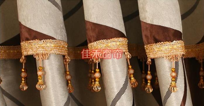 12Meters/lot 7.5CM Width Tassel Fringe Trim pumpkin Crystal Beaded Ribbon For Sewing Curtain Accessorie Lace Decoration N9621
