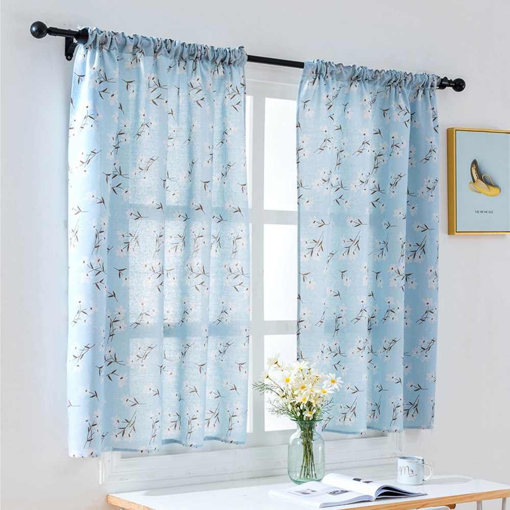 Polyester Valance Curtains for Bedroom Colored Strip Semi-Blackout Window Curtain Valances Short Curtains Window Drape 100*130CM