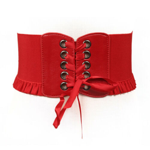 Women Leather Belt Wrap Waistband PU Self Tie Bowknot Around Sash Wide Band Black Red White Camel