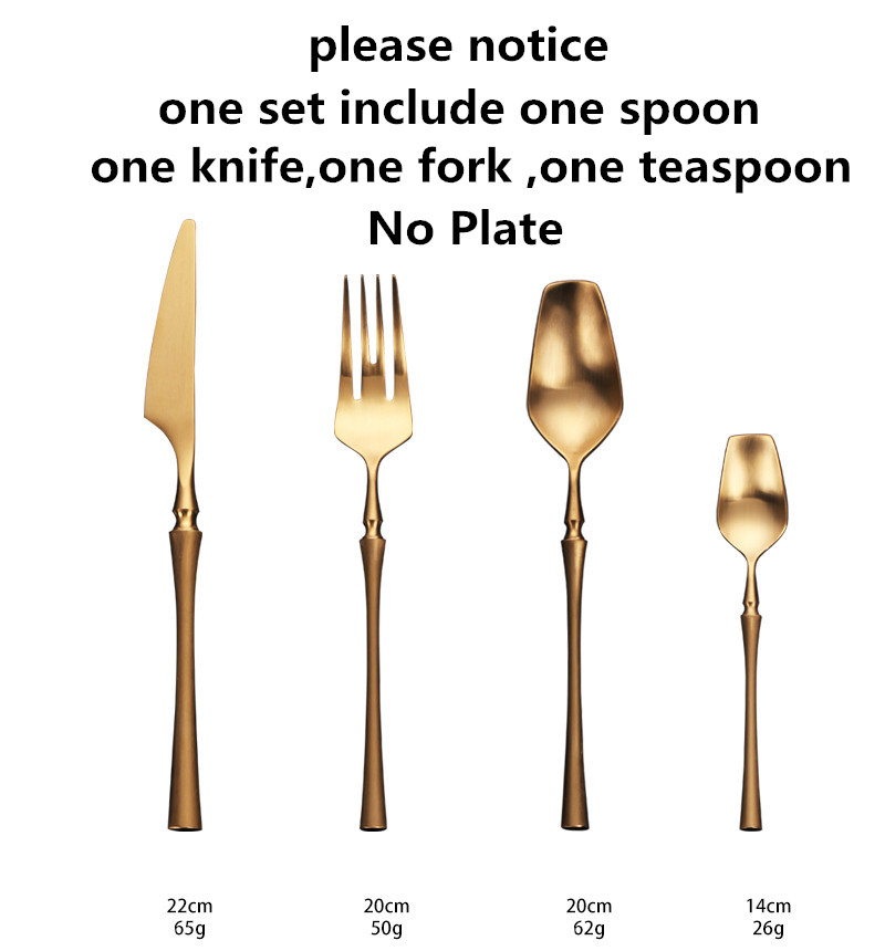 Stainless Steel Cutlery Set Gold Dinnerware Set Western Food Cutlery Tableware Dinnerware Christmas Gift Forks Knives Spoons