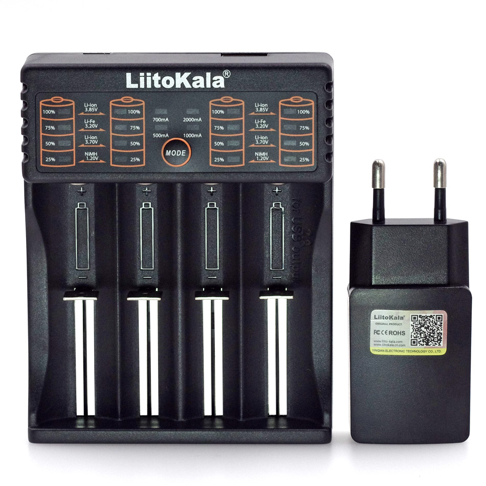 New Liitokala Lii-402 202 100 battery charger, charging 18650 3.7V 26650 16340 18650 NiMH lithium battery + 5V 2A plug