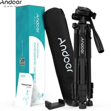 Andoer TTT-663N 57.5inch Camera Tripod for Phone Tripode Para Camara for DSLR SLR Camcorder with Carry Bag Phone Clamp