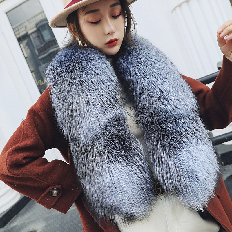 FXFURS 2020 Luxury Genuine Fox Fur Scarf Real Fox Skin Scarf Big Size Natural Fox Fur Shawl Winter Women Stole Free shipping