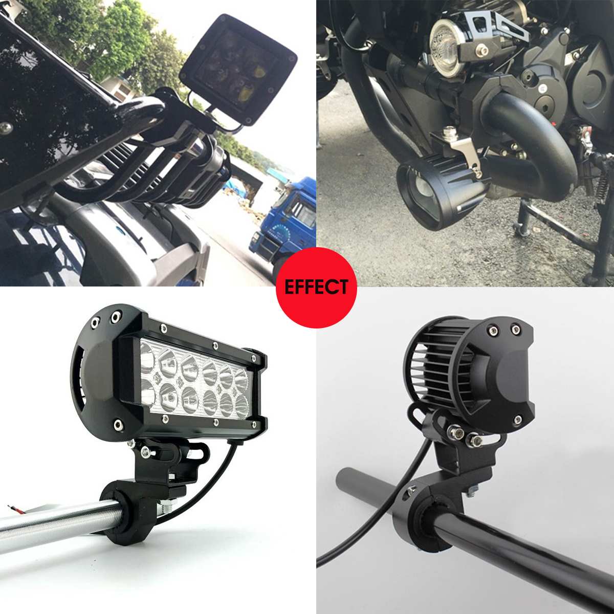 Pair LED Light Bar Mount Brackets 25-32mm Fog Lamp Driving Light Spotlight Holder Clamps Universal For Car Motorcycle ATV