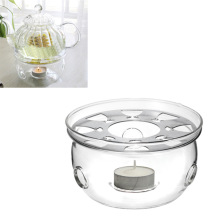 Portable Clear Teapot Holder Base Coffee Water Tea Warmer Candle Holder Glass Heat-Resisting Teapot Warmer Insulation Base#9/