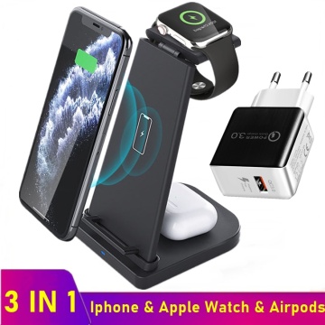 Tongdaytech 3in1 Qi Fast Wireless Charger For Apple Watch 5 4 3 2 1 Charging Holder Dock Station For Iphone 8 Pus XS 11 Pro MAX