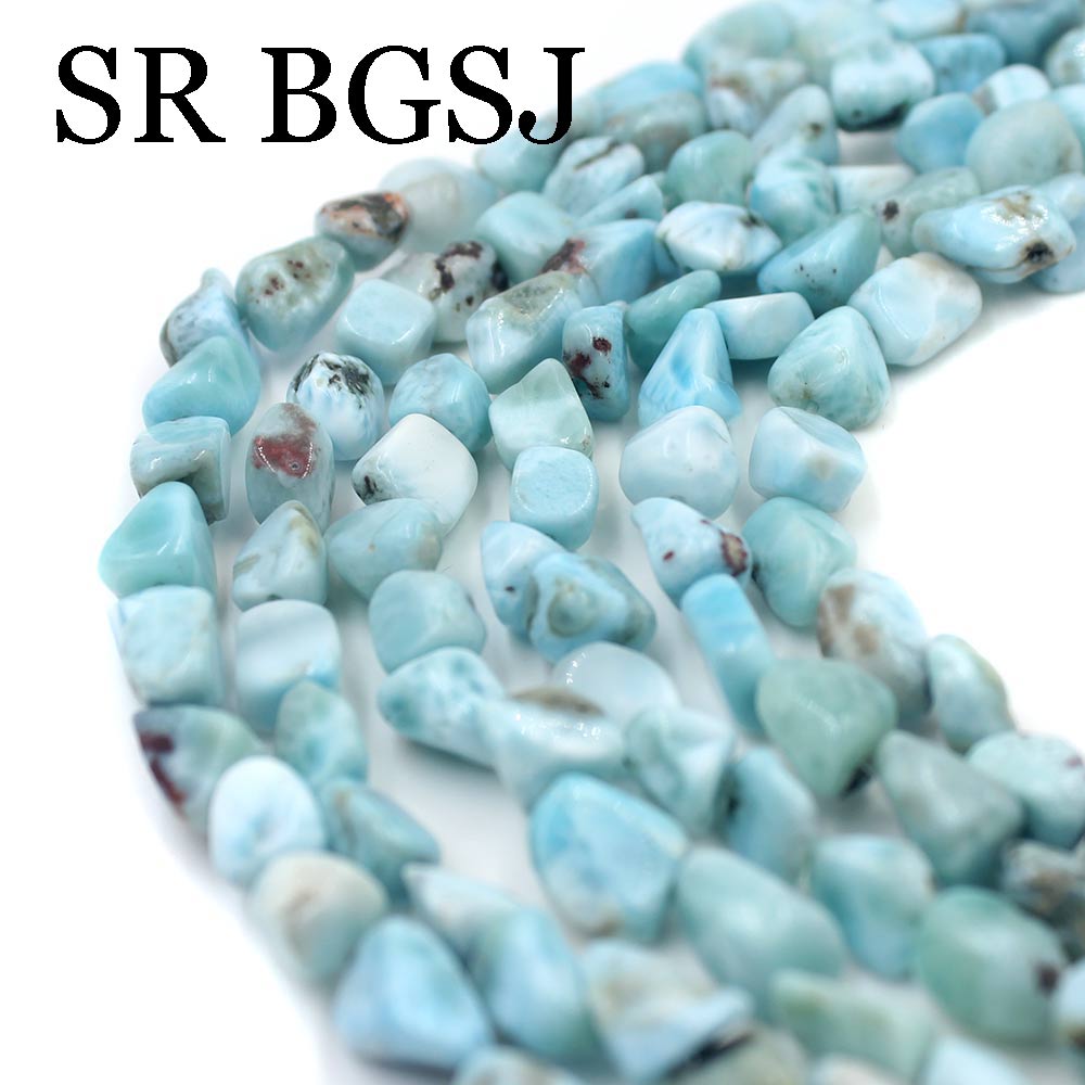 Free Ship 8x12mm Freeform Nugget Larimar Beads Genuine Natural Stone Craft Beads Strand 15"