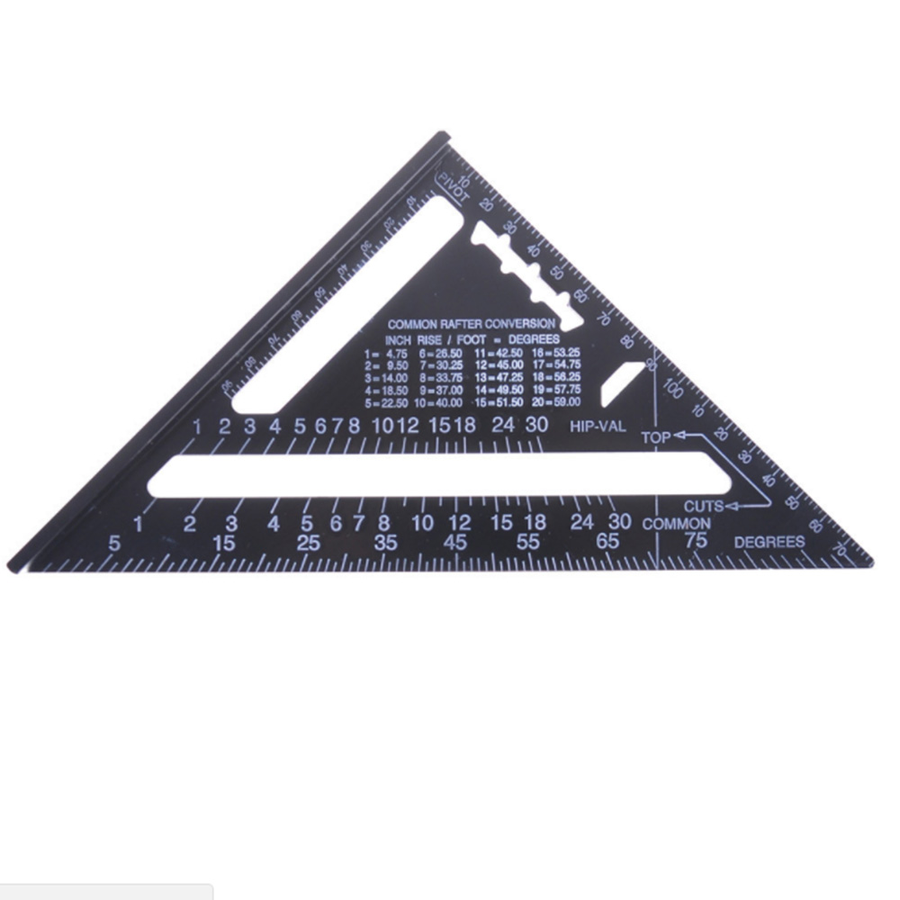 New Hot 7inch Aluminum Alloy Metric Triangle Ruler Suit For Woodworking Tools Speed Square Angle Protractor Measuring Tools