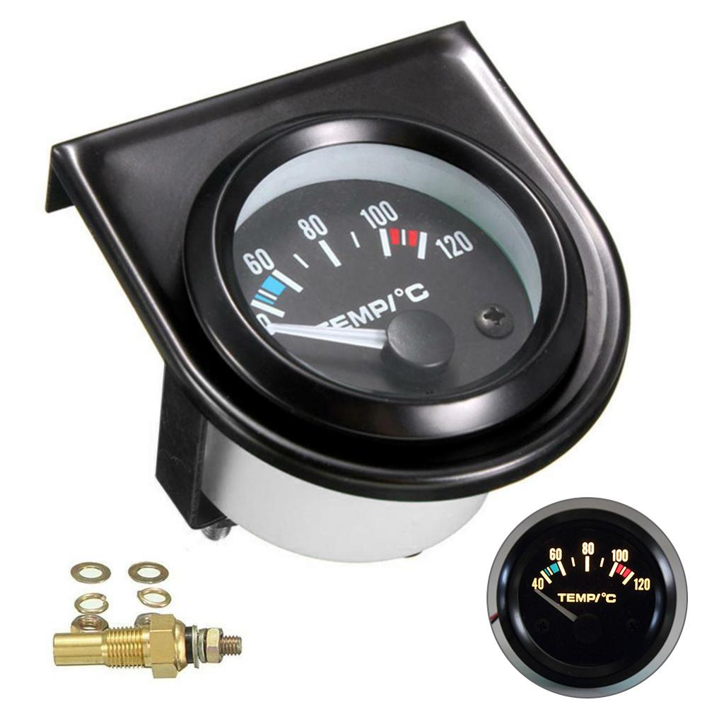 2" 52mm Digital Car Water Temp Temperature Gauge 12V 40-120℃ LED With With Water Temp Joint Pipe Sensor Adapter Auto Meter