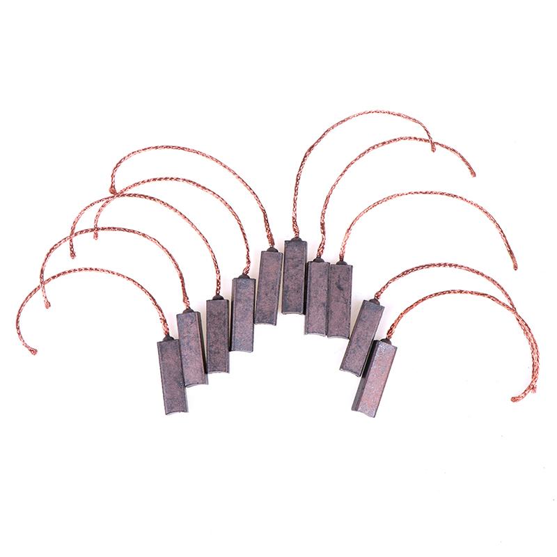 10Pcs/Lot Carbon Brushes Wire Leads Generator Generic Electric Motor Brush Replacement 4.5x6.5x20mm Wholesale High Quality