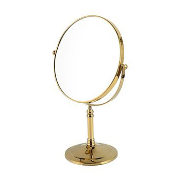 Bath Mirrors 8 Inch Round Wall Mirror Table Magnifying Mirrors Makeup Cosmetic Golden Double Side Brass Mirror for Bathroom 728K