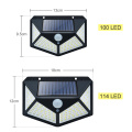 100/114 LED Solar Light Outdoor Waterproof Solar Powered Lamp PIR Motion Sensor Street Light for Garden Decoration 3 Modes