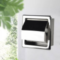 Toilet Paper Holder Bathroom Kitchen Wall Mounted Flush Type Stainless Steel Paper Tissue Rack, Roller Insert