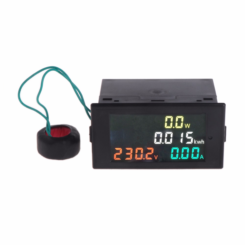 Energy Meter AC 80-300V Voltmeter Ammeter Power Energy Meter Volt Amp Power Kwh Meter 100A CT-