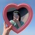 INS Love Makeup Mirror Desktop Vanity Mirror Wall Mounted Dual-Use Makeup Mirror Wall Decoration Christmas Heart-Shaped Mirror