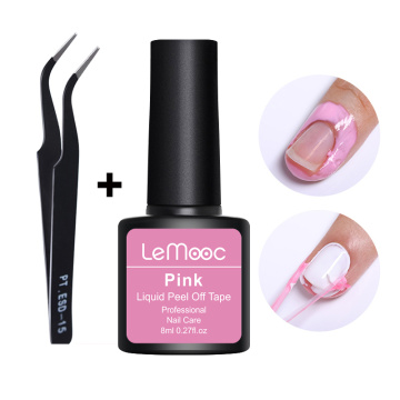 Lemooc 8ml Anti-freezing Peel Off Nail Art Latex Cuticle Guard pink Cuticle Protector Nail Polish Nail Art Latex