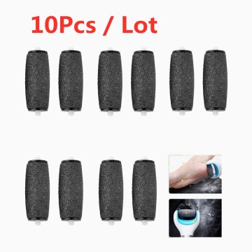 10pcs Black Replacements Roller Heads For Pro Pedicure Foot Care Tool Scholls Feet Electronic Foot File Rollers Skin Remover