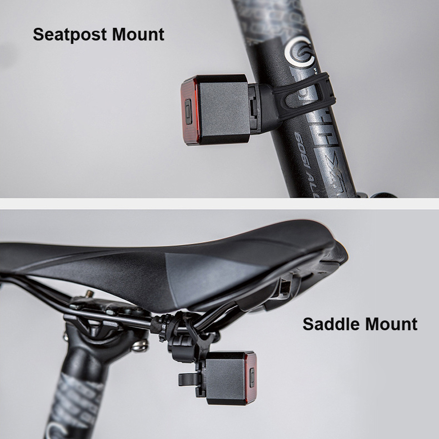 NEWBOLER Square Smart Bike Tail Light Auto Brake Sensing LED Bicycle Lights USB Rechargeable Cycling Taillight Bike Accessories