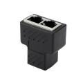 New Adapter Connector 1 To 2 LAN RJ45 Eight Core Standard Jack Socket Splitter Extender Plug For Ethernet Network Cable