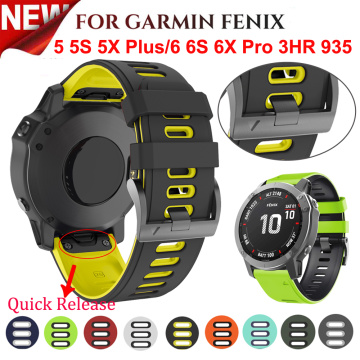 26 22MM Silicone Quick Release Watchband Strap for Garmin Fenix 6X 6 6S Pro smartwatch Easyfit Wrist Band Strap Fenix 5X 5 5S