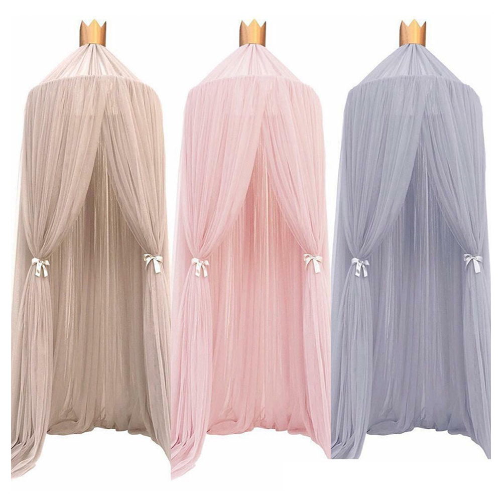 Baby Bed Mosquito Net Girl Room Decoration Crown Hanging Net Princess Tents Baby Room Decor Crib Netting Cot Round Hung Dome