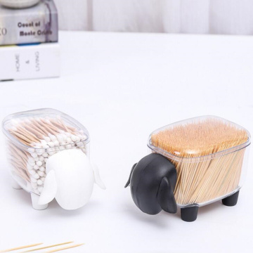 1Pcs Storage Boxes Clip Animal Shape Plastic Box Toothpick Cotton Swabs Stick Cosmetic Makeup Storage Case Organizer 8.5cm Bins