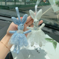 15cm Rabbit Keychain Lace Dress Rabbit Key Chains Women Bags Decorative Pendant Car Keys Accessories Baby Plush Toys